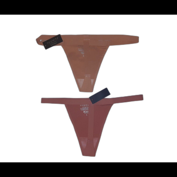 Youmita Large Seamless Laser Cut Thong (Dusty Canyon/Canyon Rose) 2 pair NWT - Picture 2 of 4
